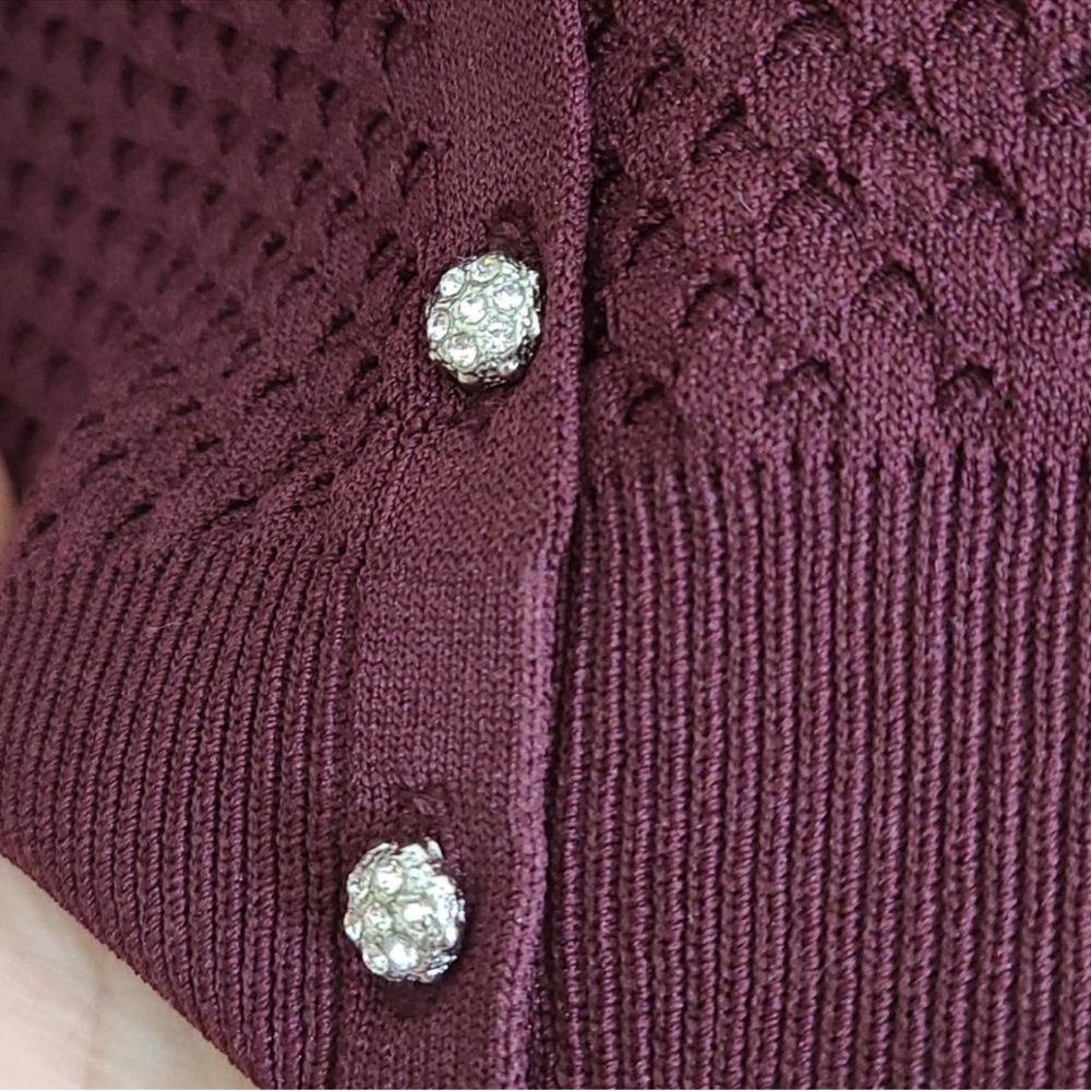 Zara Jewel Button Textured Cardigan - Picture 7 of 10